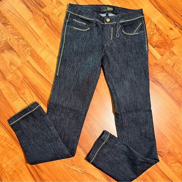 ANTIK Denim straight leg jeans 🖤 NEW 🖤 Y2K 🖤 low rise 🖤 size 25 - Picture 2 of 10